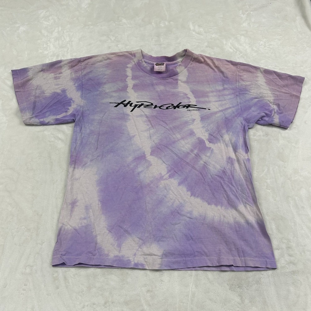 Hypercolor Generra T-Shirt Mens Medium Purple Tie Dye Heat Sensitive 90s Vintage